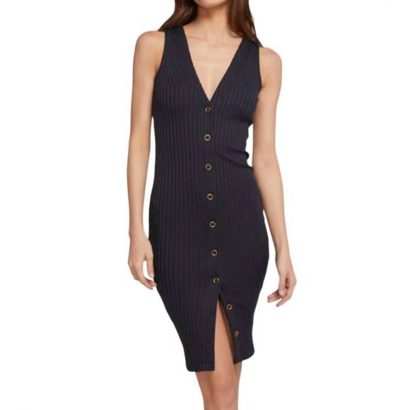 NEW GENERATION LOVE rebecca rib dress in black